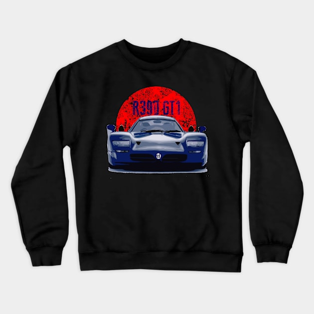 Nissan R390 GT1 Red Flag Crewneck Sweatshirt by mufflebox